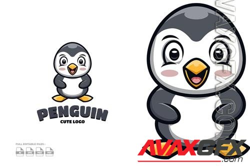 Cute Penguin Cartoon Logo