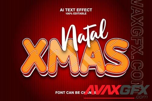 Natal Xmas 3d Text Effect