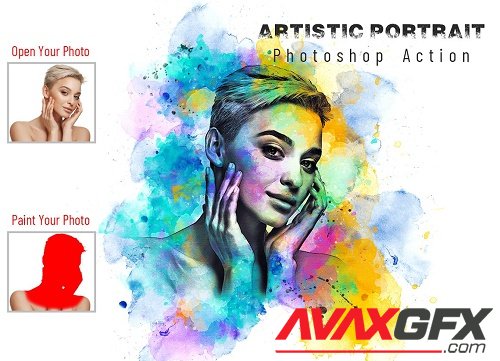 Artistic Portrait Photoshop Action - 6612568