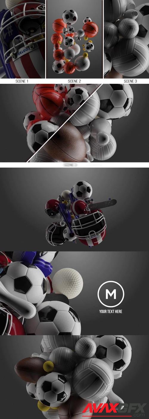 MotionArray – Sports Stuff And Balls. Logo Reveal Pack 982850