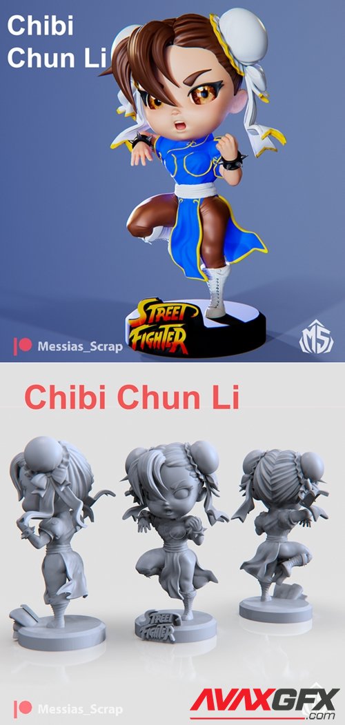 Chun Li Chibi – 3D Printable STL