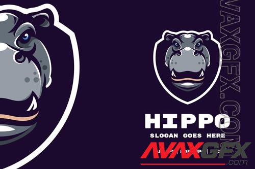 Hippopotamus mascot logo