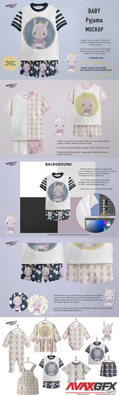 CreativeMarket - Baby Pyjama Mock Up 6381167