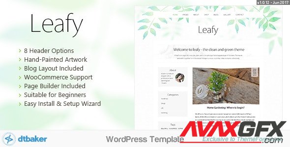 ThemeForest - Leafy v1.0.12 - Minimal WordPress Blog & Shop - 19327382