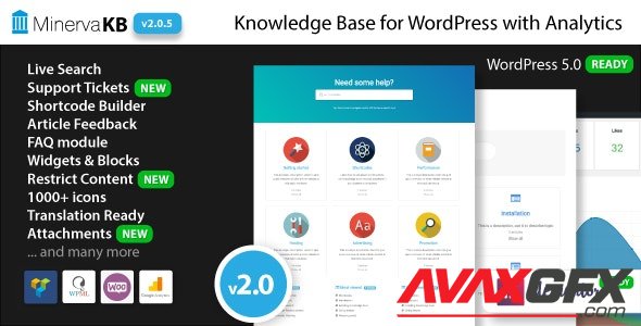 CodeCanyon - MinervaKB v2.0.7 - Knowledge Base for WordPress with Analytics - 19185769