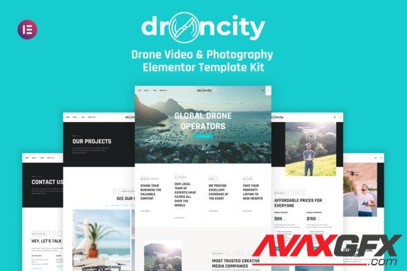 ThemeForest - Droncity v1.0.0 - Drone Video & Photography Elementor Template Kit - 34314366