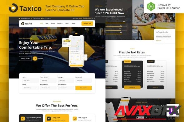 ThemeForest - Taxico v1.0.0 - Taxi Company & Online Cab Service Elementor Template Kit - 34438955