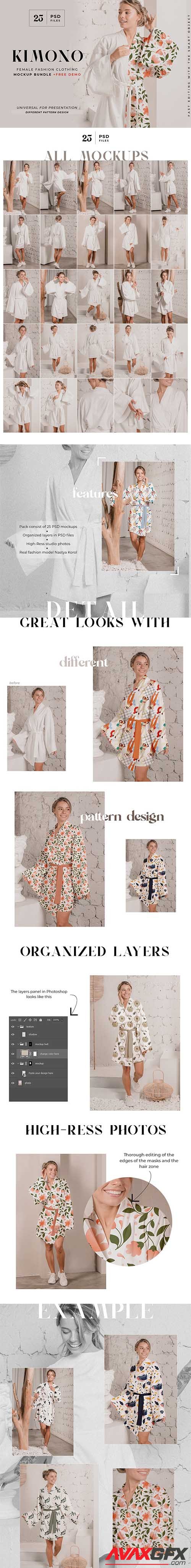 CreativeMarket - Kimono Dress Mockup Bundle + Freebie 6520833