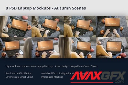 Laptop Mockup Autumn Scenes