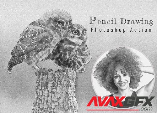 Pencil Drawing Photoshop Action - 6616316