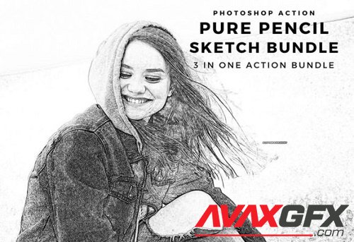 Pure Pencil Sketch PS Action Bundle