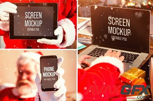 Santa Claus Device Mockup Set