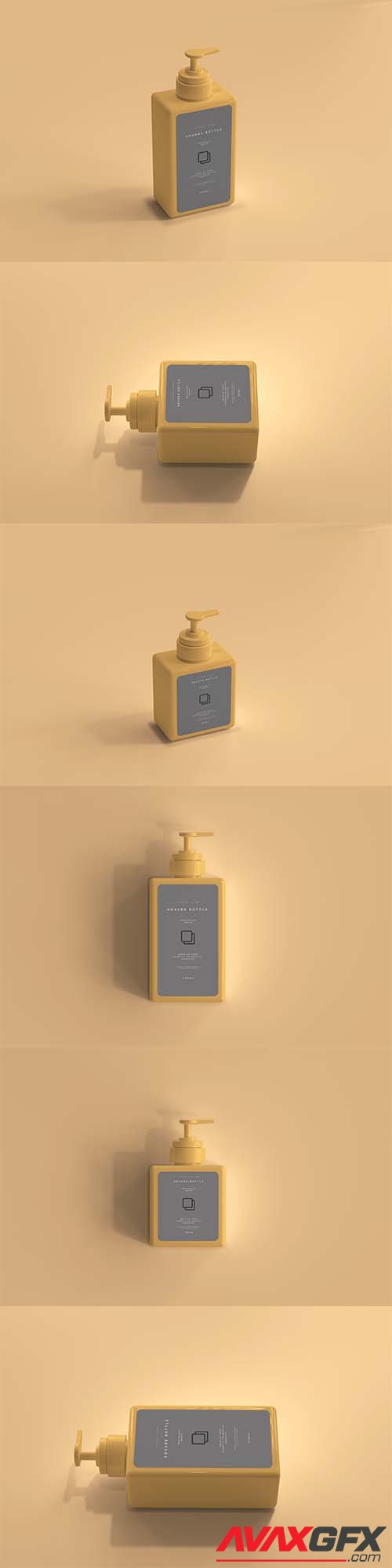 Square pump bottle mockup