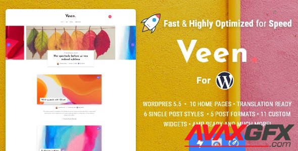 ThemeForest - Veen v2.3.0 - Minimal & Lightweight Blog for WordPress - 25952324 - NULLED