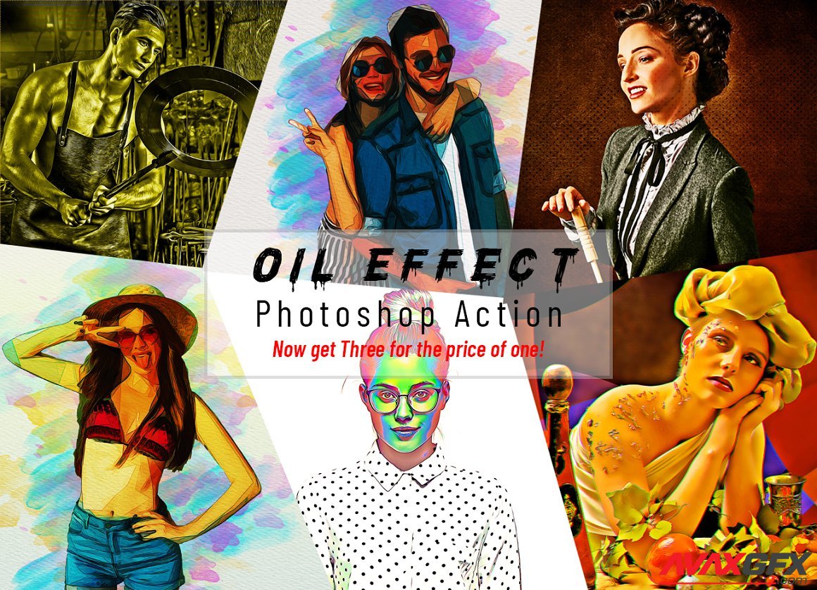 CreativeMarket - Oil Effect Photoshop Action 6589007