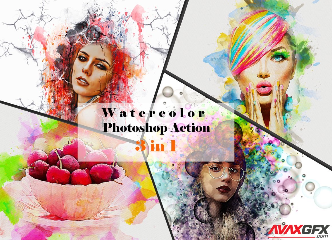 CreativeMarket - Watercolor Photoshop Action 6591524