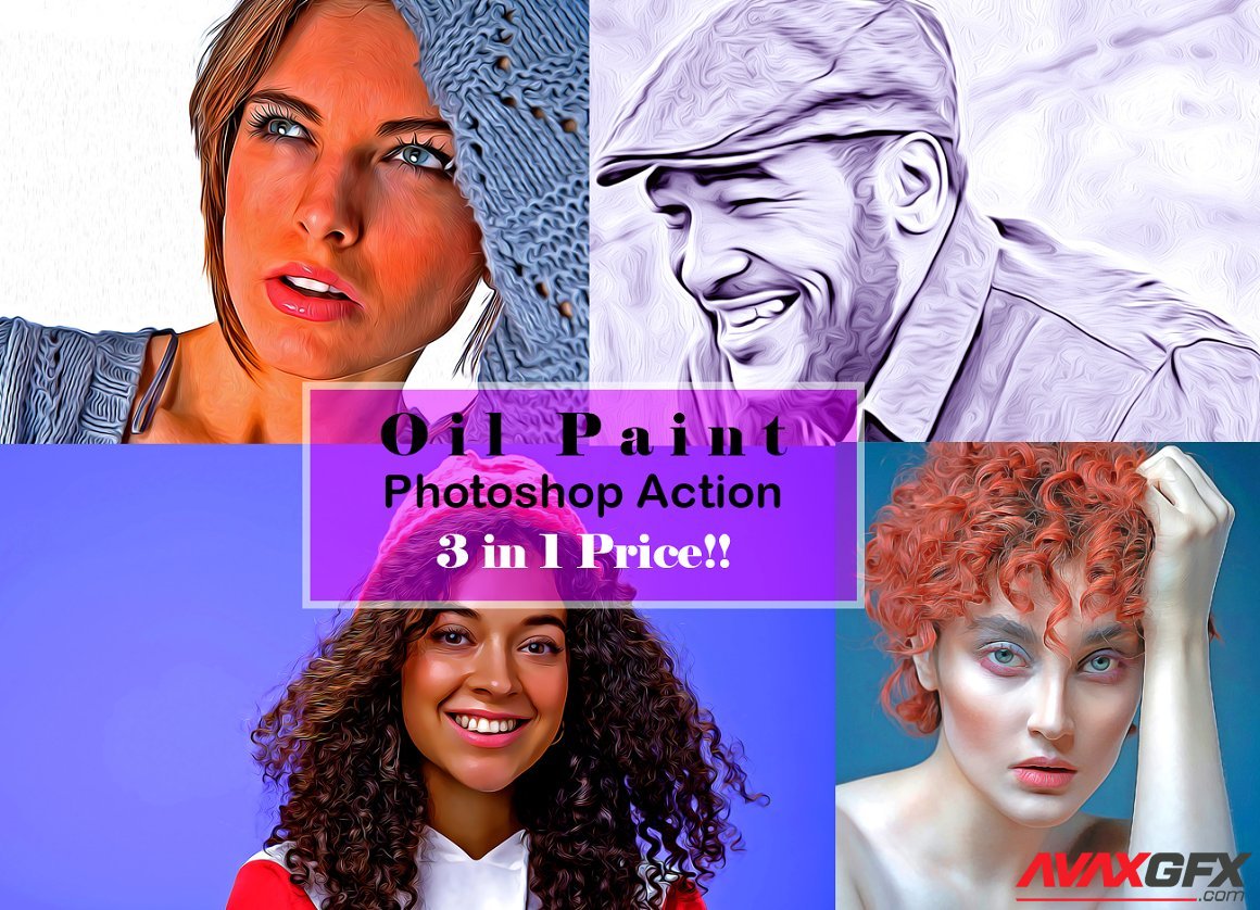 CreativeMarket - Oil Paint Photoshop Action 6602942