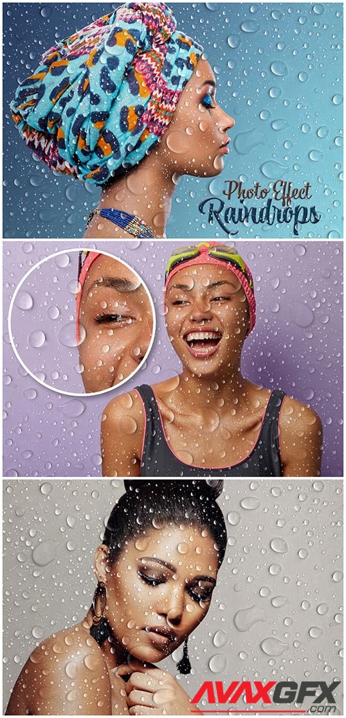 Raindrops Photo Effect Mockup 462310920