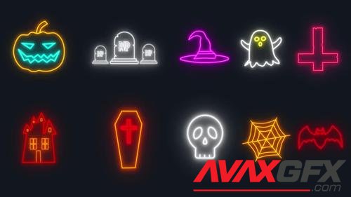 MotionArray – Halloween Neon Icons 1057589