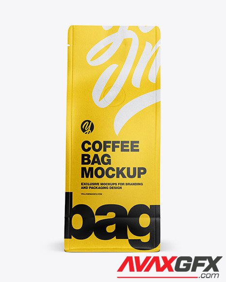 Matte Paper Coffee Bag with Valve Mockup 89885