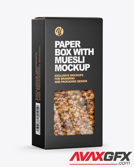 Paper Box with Muesli Mockup 56531