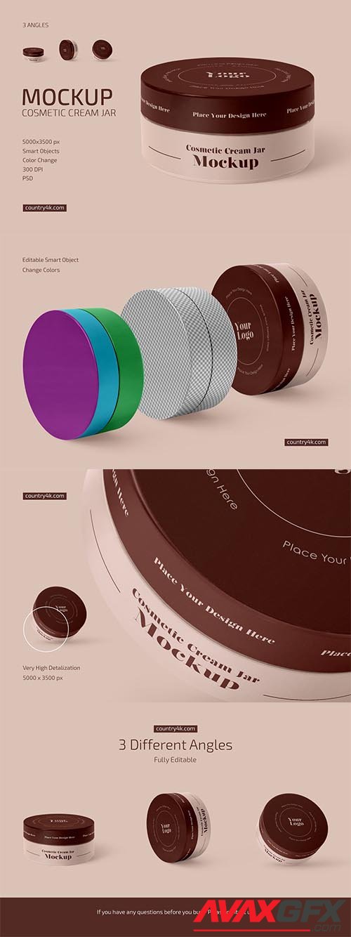 CreativeMarket - Matte Cosmetic Cream Jar Mockup Set 6538473