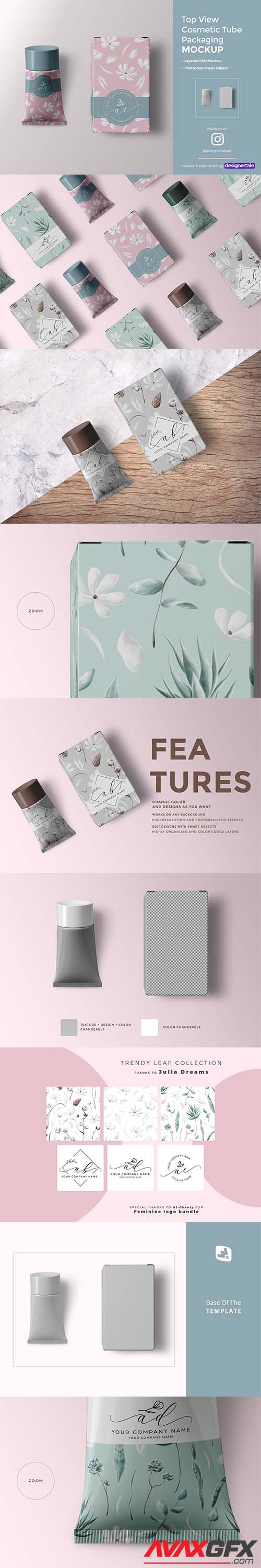 CreativeMarket - Cosmetic Tube Packaging Mockup 4416563