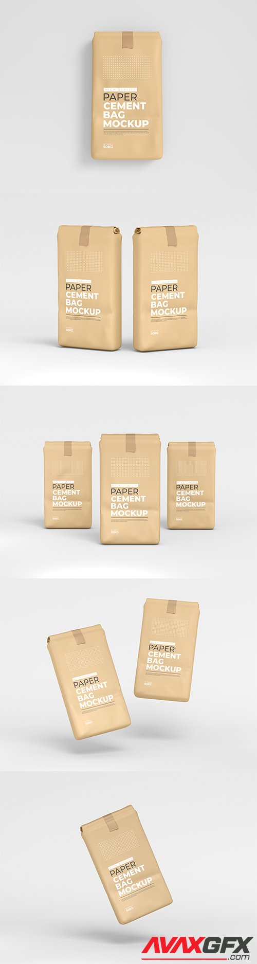 Paper cement bag mockup