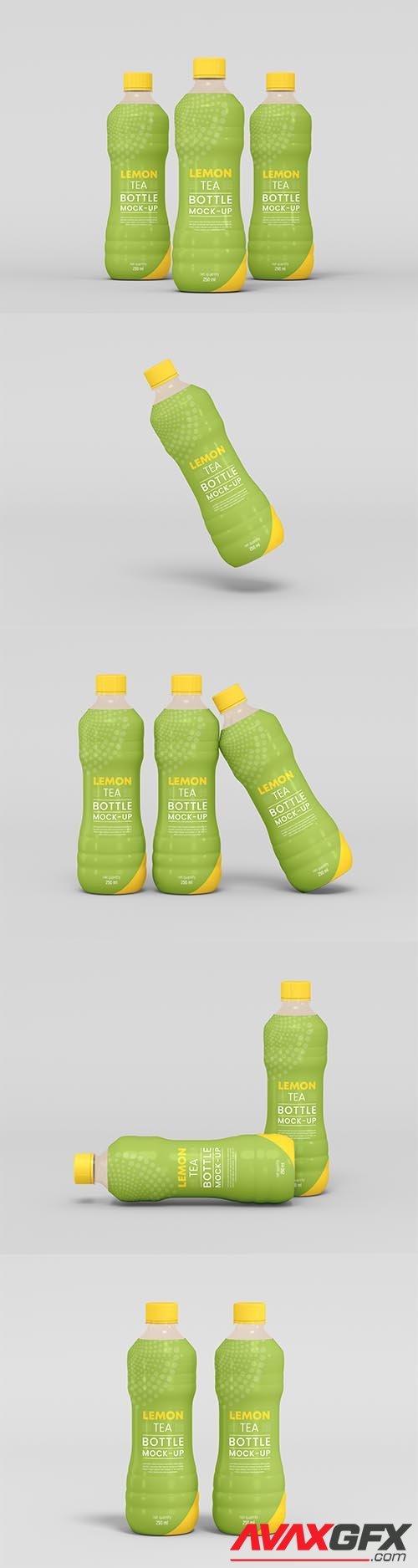 Lemon tea plastic bottle mockup