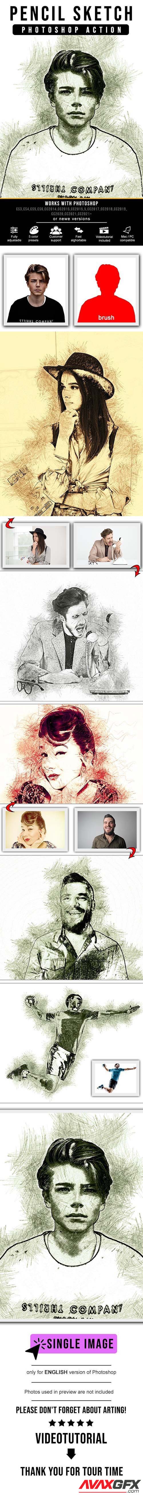 GraphicRiver - Pencil Sketch Photoshop Action 33224552