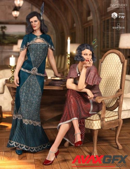 dForce 1920s Evening Gown Outfit Textures