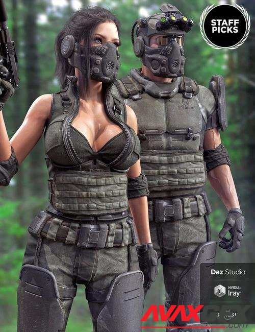 Tactical Assault Outfit for Genesis 8 Male(s) and Female(s)