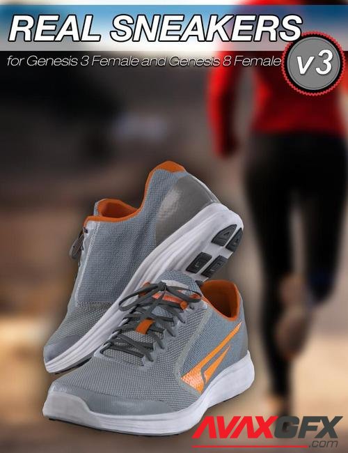 Slide3D Real Sneakers III for Genesis 3 and 8 Female(s)