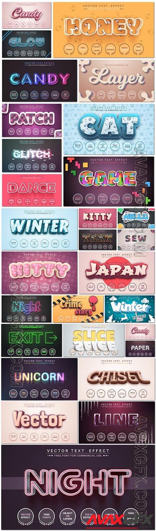 Bundle text style effect vector vol 33