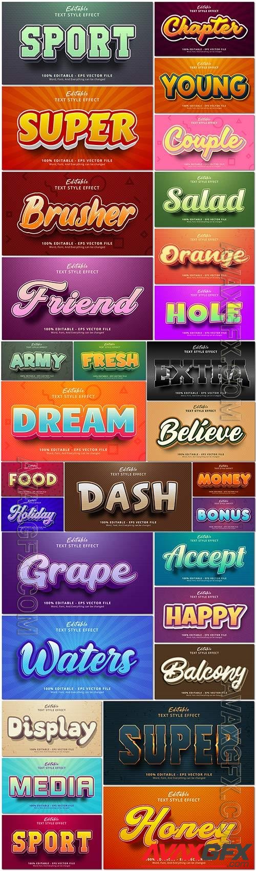 Bundle text style effect vector vol 34