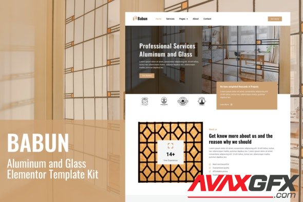 ThemeForest - Babun v1.0.0 - Aluminum and Glass Installation and Repair Services Elementor Template Kit - 34575281