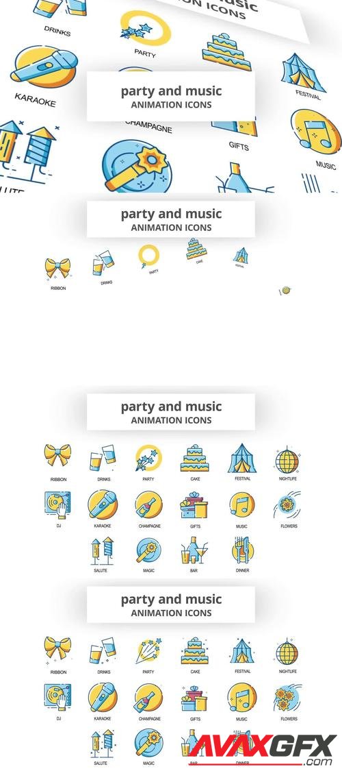 MotionArray – Party & Music - Animation Icons 911615