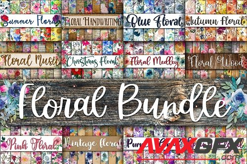 Floral Digital Paper Bundle - 1659155