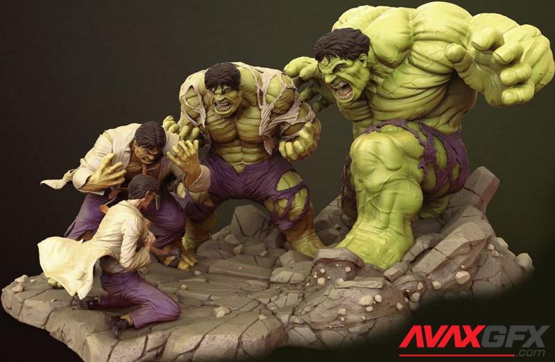 Hulk Banner Scene 3D Printable STL