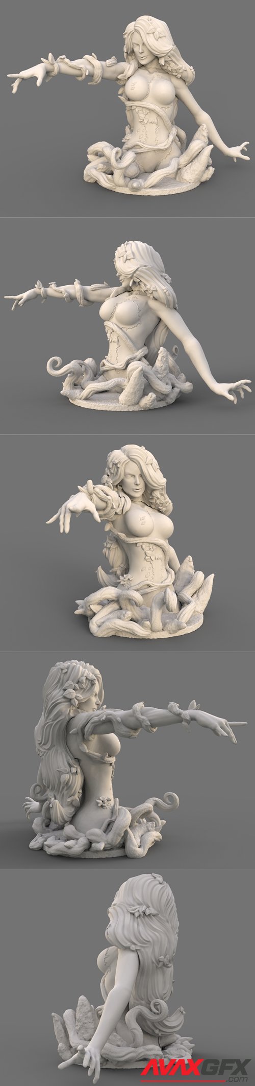 Poison Ivy Bust – 3D Printable STL