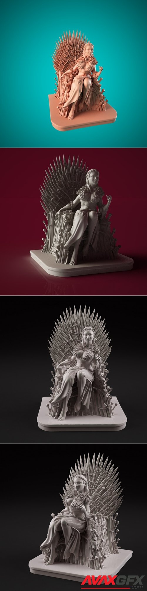 Sansa on the throne – 3D Printable STL