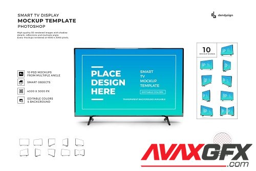 Smart TV Display Mockup Template Bundle - 1666598