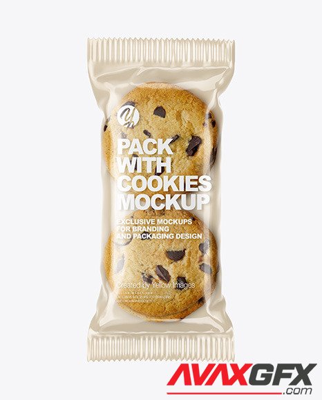 Glossy Pack with Cookies Mockup 61112