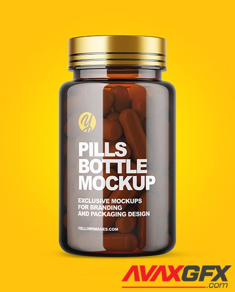 Amber Pills Bottle Mockup 58861