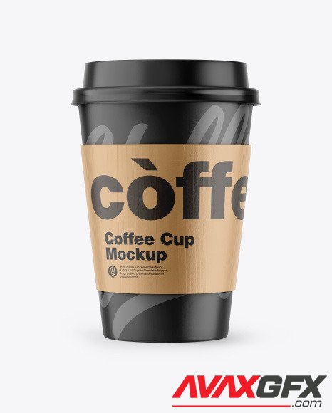 Matte Coffee Cup w/ Holder Mockup 61270