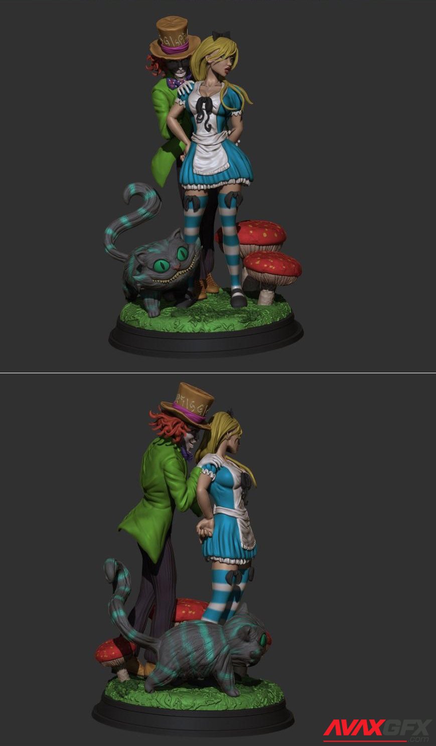 Dark Alice in Wonderland 3D Printable STL