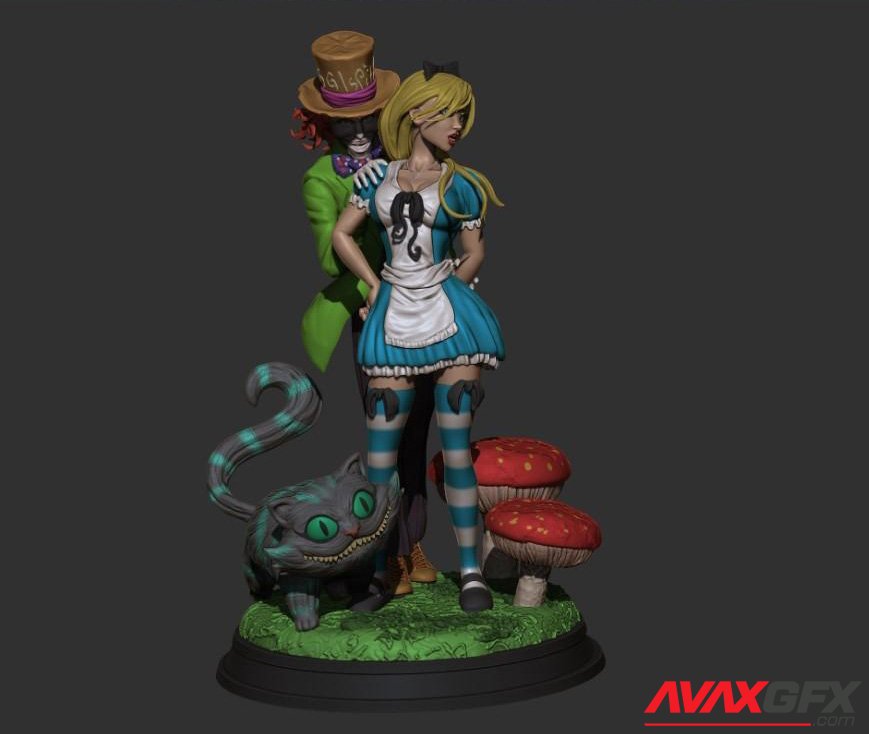 Dark Alice in Wonderland 3D Printable STL