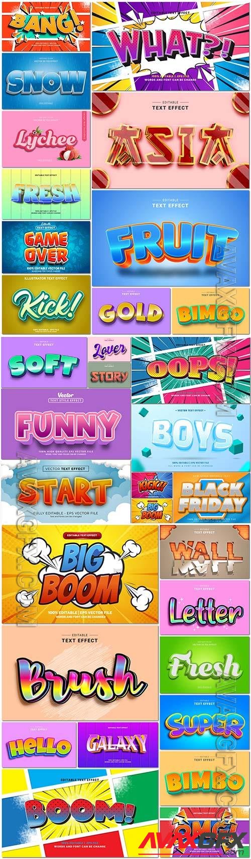 Bundle text style effect vector vol 49