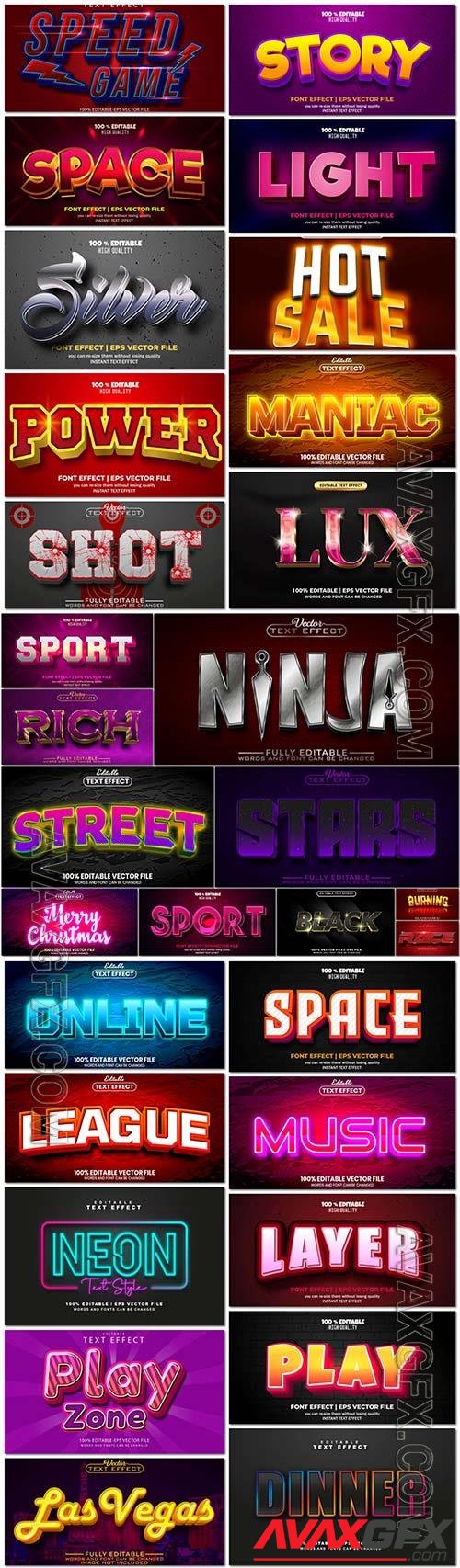 Bundle text style effect vector vol 47