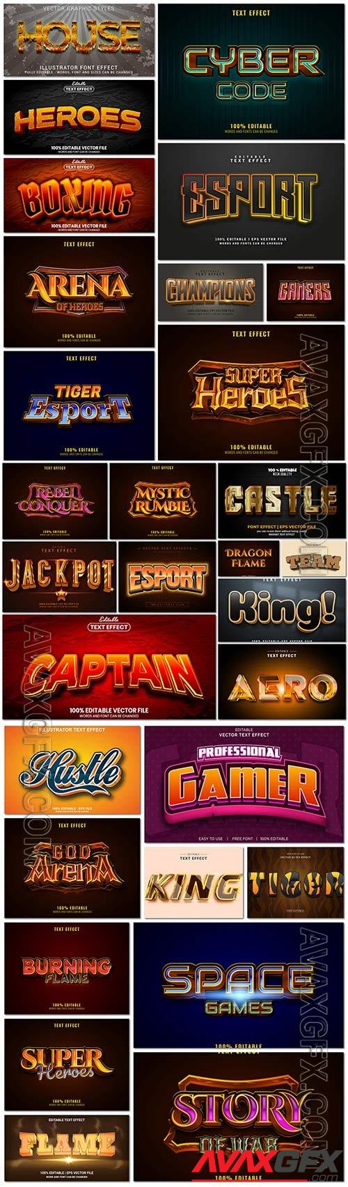 Bundle text style effect vector vol 43